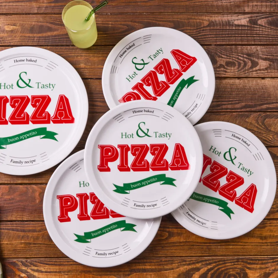 Karaca Kuchenplatte|Tafelservice Für 4 Personen-Milano 5 teiliges 4 Personen Pizza Set Multıfarben