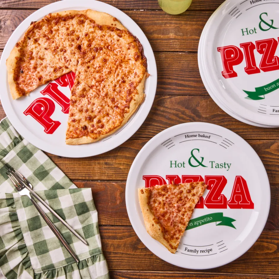Karaca Kuchenplatte|Tafelservice Für 4 Personen-Milano 5 teiliges 4 Personen Pizza Set Multıfarben