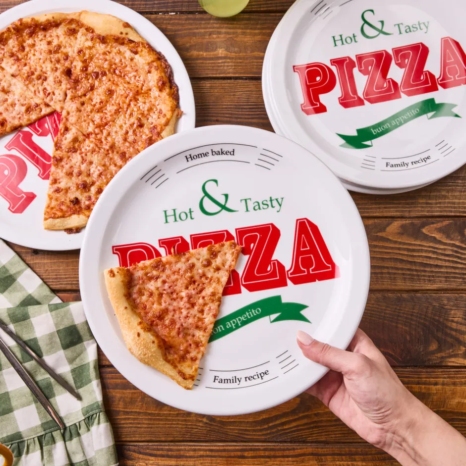 Karaca Kuchenplatte|Tafelservice Für 4 Personen-Milano 5 teiliges 4 Personen Pizza Set Multıfarben