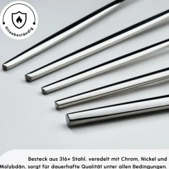 Karaca Bestecksets Für 12 Personen-Mild 84-teiliges 316+ Premium Besteckset für 12 Personen Platın
