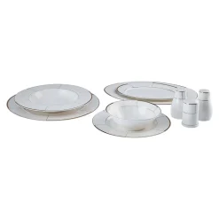 Karaca Tafelservice Für 12 Personen-Millie New Generation Bone Geschirr-Set 56 teiliges für 12 Personen Gold