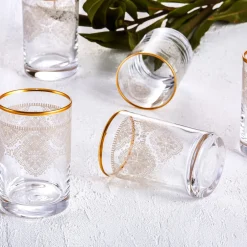 Karaca Gläser-Sets-Mira 6 Glas-Kaffeebecher in Gold