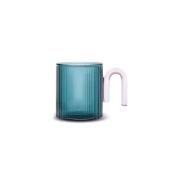 Karaca Mugs & Kaffeebecher-Miracle Blau Tasse, Rosa Henkel Blau01