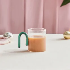Karaca Mugs & Kaffeebecher-Miracle Tasse, Grüner Henkel Grün01