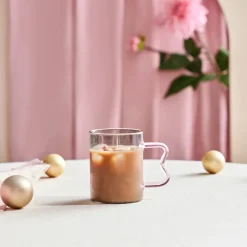 Karaca Mugs & Kaffeebecher-Miracle Tasse, Rosa Henkel im Zickzack Rosa01