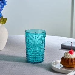 Karaca Wasserglas-Moise Acryl Trinkglas, 400 ml, Blau Blau01