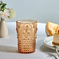 Karaca Wasserglas-Moise Acryl Trinkglas, 400 ml, Orange Orange01
