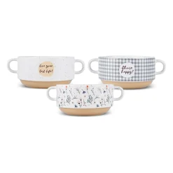 Karaca Schüssel/Bowl-Monet Flower Suppenschalen-Set, 3-teilig, 460 ml Multıfarben