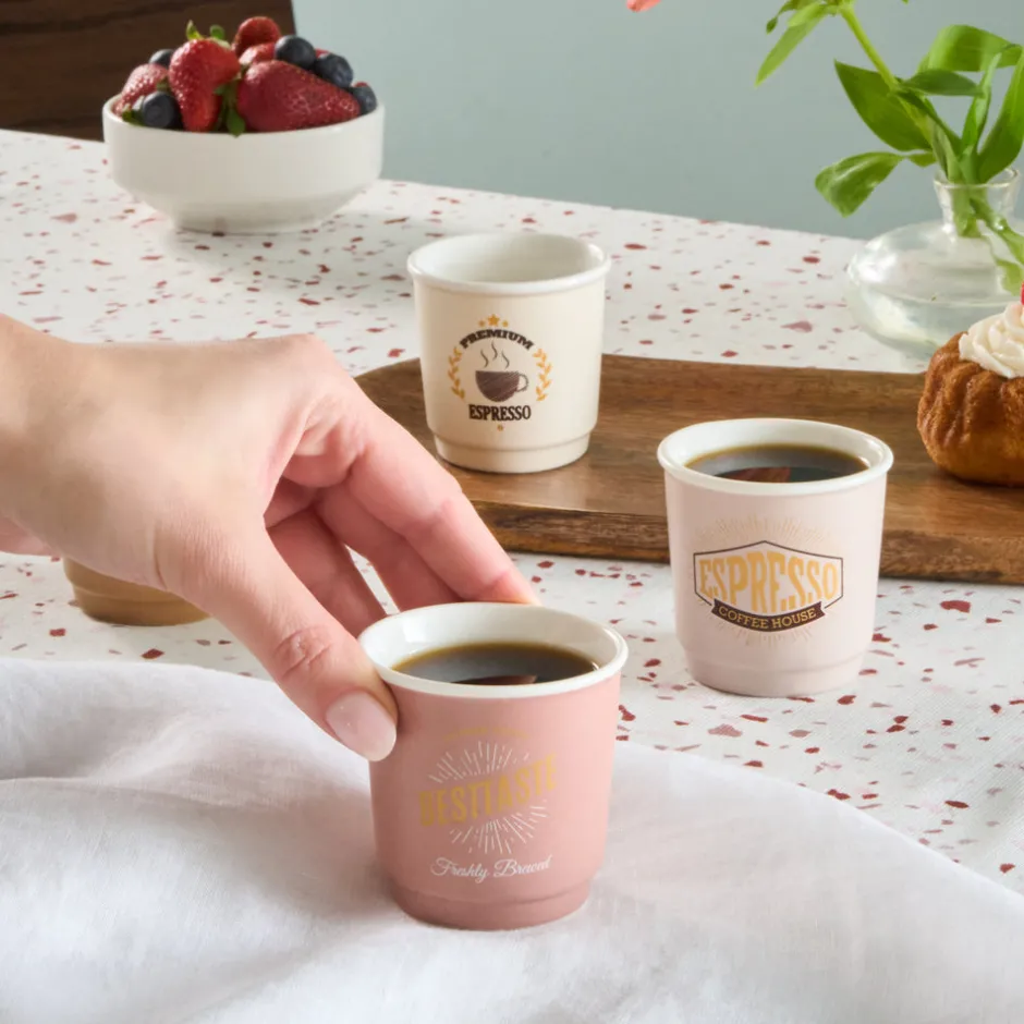 Karaca Mokka & Espressotassen Set-Monet Soft Espressotassen-Set, 4 Personen, 4-teilig, 90 ml Multıfarben