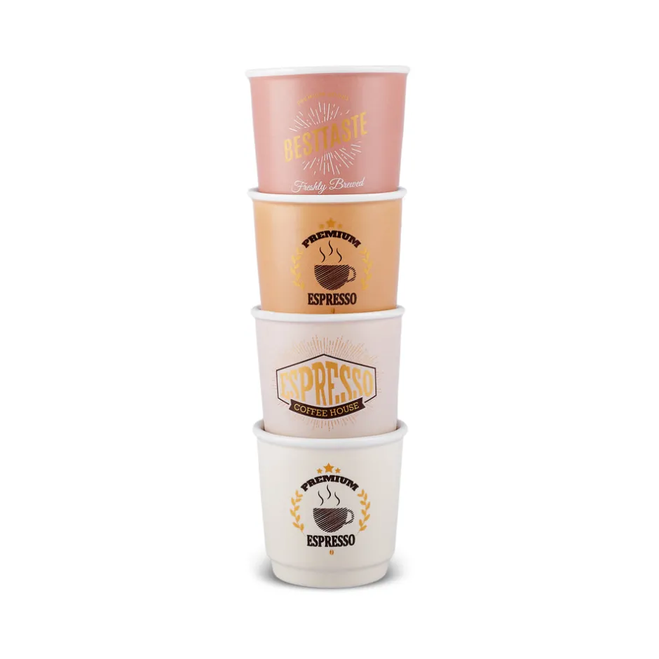 Karaca Mokka & Espressotassen Set-Monet Soft Espressotassen-Set, 4 Personen, 4-teilig, 90 ml Multıfarben