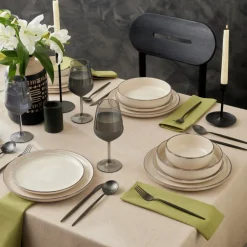 Karaca Tafelservice Für 6 Personen-Monica 24-teiliges Geschirr Set für 6 Personen, Beige