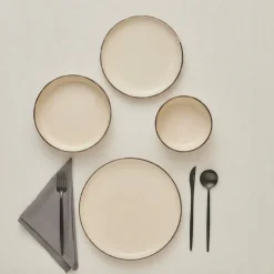 Karaca Tafelservice Für 6 Personen-Monica 24-teiliges Geschirr Set für 6 Personen, Beige