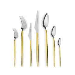 Karaca Bestecksets Für 12 Personen-Moongate 84-Teiliges 316 Premium Besteckset in Box Gold