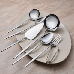Karaca Servierbesteck-Moongate 7-teiliges Servierset, Silber