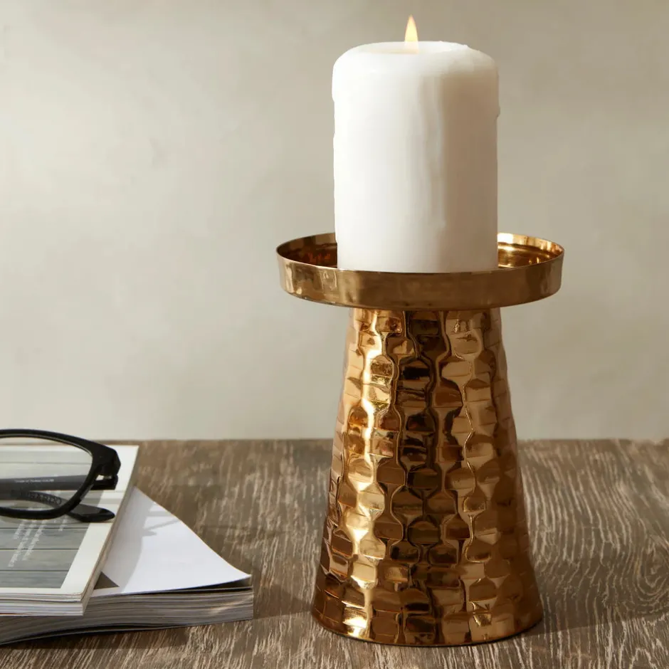Karaca Kerzenständer-Moroccan Kerzenständer 10x10x13 cm Gold