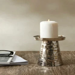 Karaca Kerzenständer-Moroccan Kerzenständer Silber 10x10x13 cm Sılber