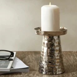 Karaca Kerzenständer-Moroccan Kerzenständer Silber 10x10x13 cm Sılber