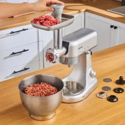 Karaca Küchenchef-Multicast Plus Gießen Hackfleisch Mahlen / Wurst Wurst / Kibbeh / Cookie Apparat Teig Kneten Maschine Silber 5Lt Sılber