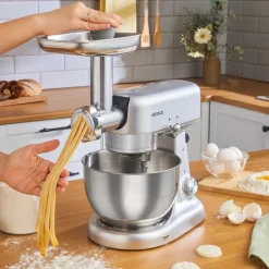 Karaca Küchenchef-Multicast Plus Gießen Hackfleisch Mahlen / Wurst Wurst / Kibbeh / Cookie Apparat Teig Kneten Maschine Silber 5Lt Sılber
