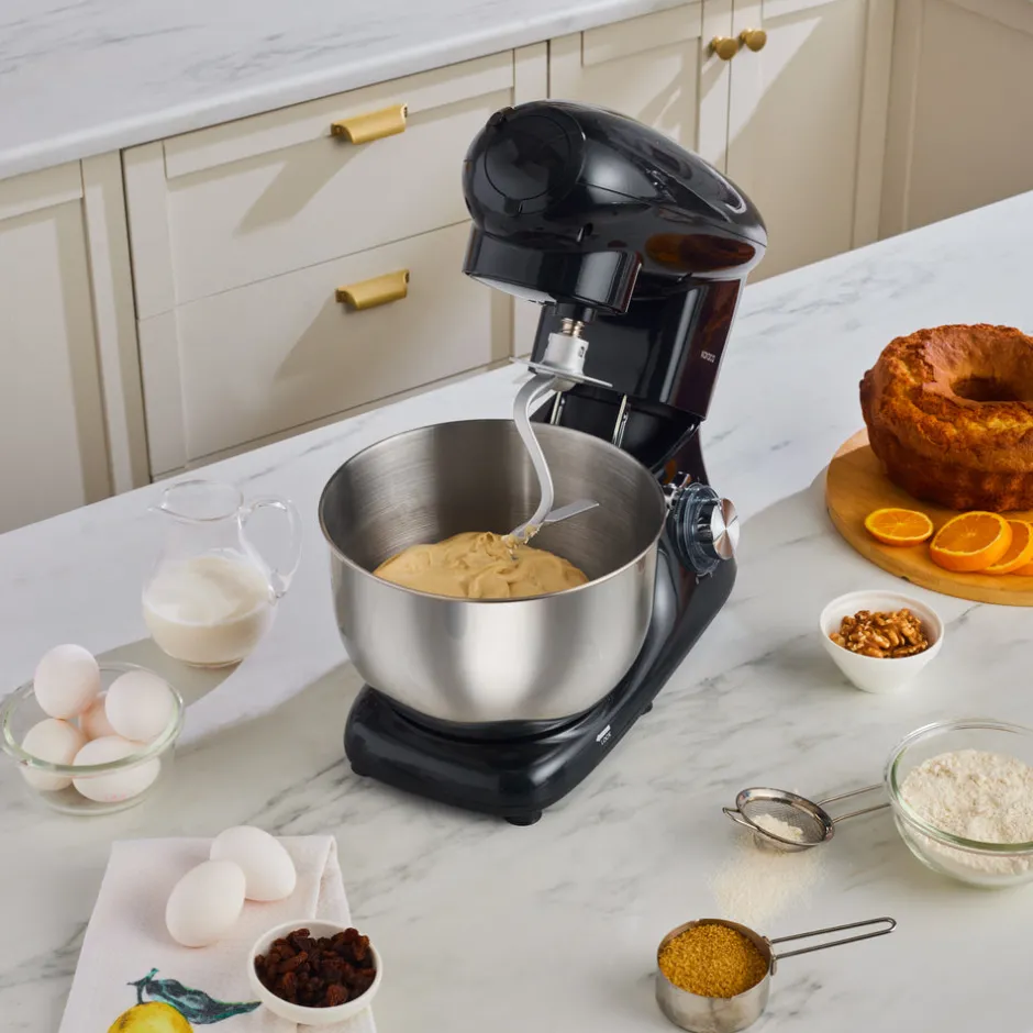 Karaca Küchenchef-Multichef Standmixer Shiny Black Küchenchef 1900 W 5,5 l (mit Hackfleisch-/Sucuk-Wurst-/Fleischklößchenaufsatz)