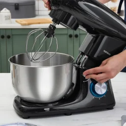 Karaca Küchenchef-Multichef Standmixer Shiny Black Küchenchef 1900 W 5,5 l (mit Hackfleisch-/Sucuk-Wurst-/Fleischklößchenaufsatz)