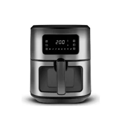 Karaca Heißluftfritteuse - Airfryer-Multifry XXL 7 Liter Airfryer mit digitalem Glasfenster Inox