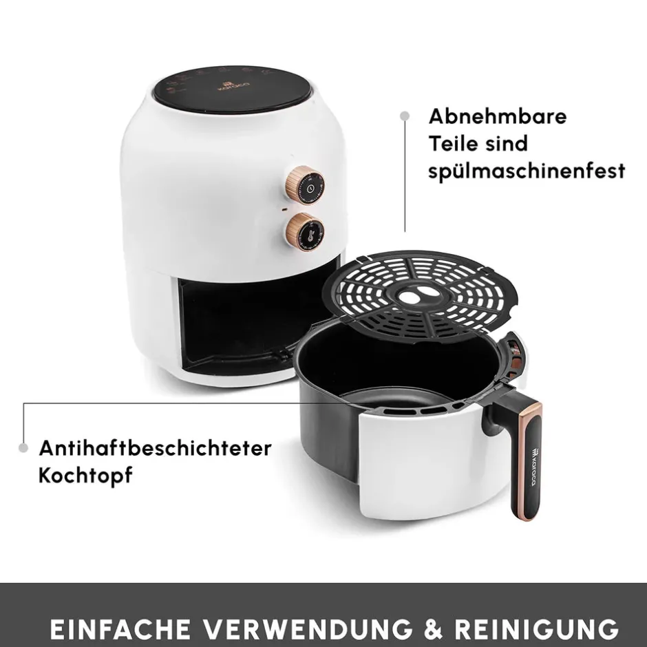 Karaca Heißluftfritteuse - Airfryer-Multifry Weiß Heißluftfritteuse Ölfreie Fritteuse, 3.5L, 1300W Weıß