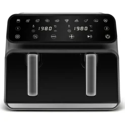 Karaca Heißluftfritteuse - Airfryer-Multifry XXXL 4+4 Liter digitaler Airfryer mit zwei Kammern Inox