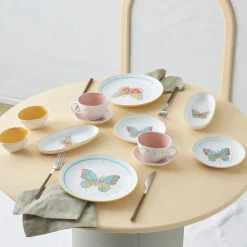 Karaca Frühstücksset Für 6 Personen-Nabi für 6 Personen Frühstücksset und Servierschalen, 26 Teilig, New Generation Bone Multıfarben
