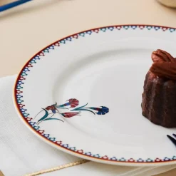 Karaca Frühstücksgeschirr|Kuchenplatte-Nakkaş Dessert-Set für 6 Personen, 18 teilig Multıfarben