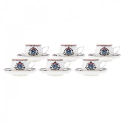 Karaca Mokka & Espressotassen Set-Nakkaş 12-teiliges Espressotassen-Set für 6 Personen Rot02