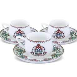 Karaca Mokka & Espressotassen Set-Nakkaş 12-teiliges Espressotassen-Set für 6 Personen Rot02