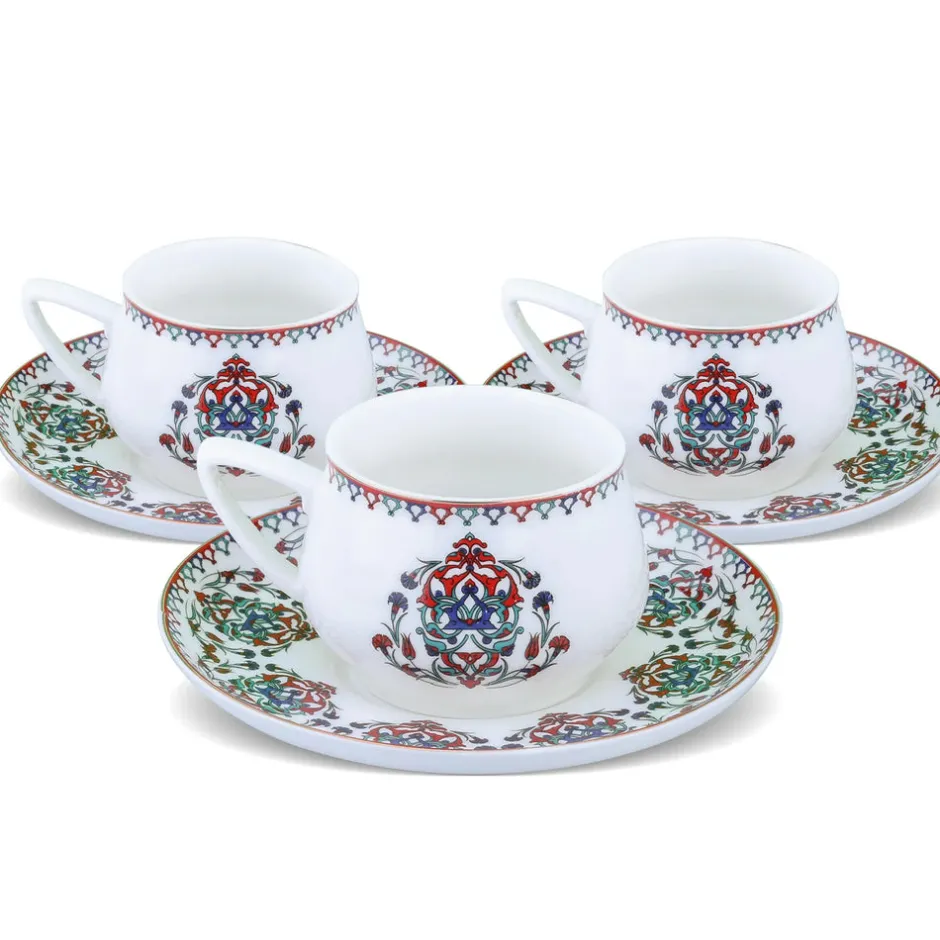 Karaca Mokka & Espressotassen Set-Nakkaş 12-teiliges Espressotassen-Set für 6 Personen Rot02