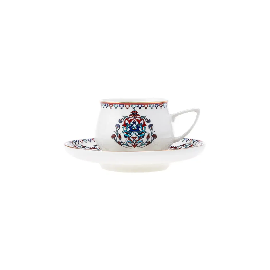 Karaca Mokka & Espressotassen Set-Nakkaş 12-teiliges Espressotassen-Set für 6 Personen Rot02