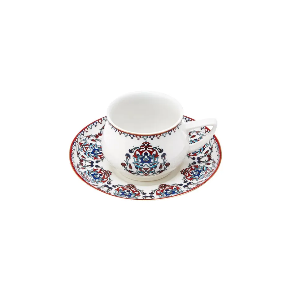 Karaca Mokka & Espressotassen Set-Nakkaş 12-teiliges Espressotassen-Set für 6 Personen Rot02