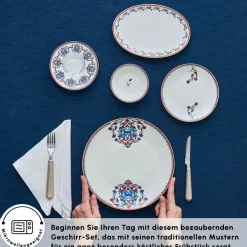 Karaca Frühstücksset Für 6 Personen-Nakkaş 26-teiliges 6-Personen Frühstücksset Multıcolor
