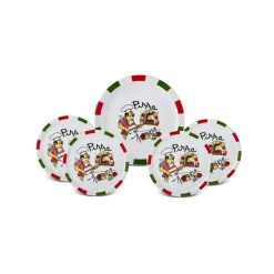 Karaca Kuchenplatte|Tafelservice Für 4 Personen-Napoly 5-teiliges 4-Personen Pizza-Set Multıfarben