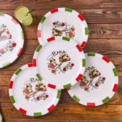 Karaca Kuchenplatte|Tafelservice Für 4 Personen-Napoly 5-teiliges 4-Personen Pizza-Set Multıfarben