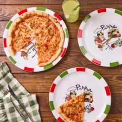 Karaca Kuchenplatte|Tafelservice Für 4 Personen-Napoly 5-teiliges 4-Personen Pizza-Set Multıfarben