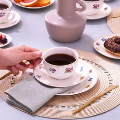 Karaca Frühstücksgeschirr|Frühstücksset Für 6 Personen-Natty 6 Personen Frühstücksset und Servierschalen, 26 Teilig, New Generation Bone Multıfarben