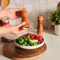Karaca Salz Und Pfefferstreuer-Naturegrind 2-teiliges Holz Gewürzmühle Set