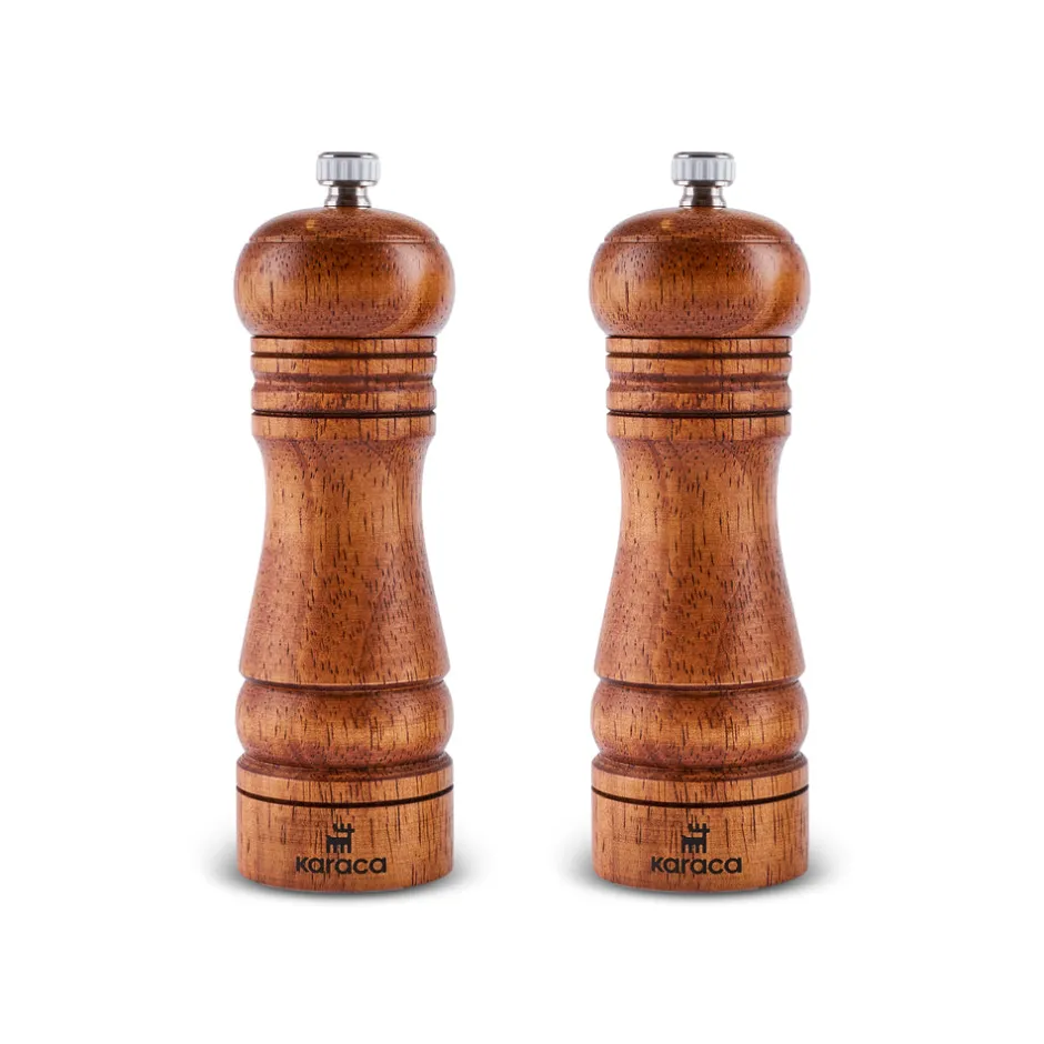 Karaca Salz Und Pfefferstreuer-Naturegrind 2-teiliges Holz Gewürzmühle Set