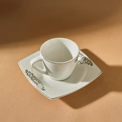 Karaca Mokka & Espressotassen Set-Nazende 12 teiliges Mochatassen-Espressotassen aus Porzellan für 6 Personen Weıß01