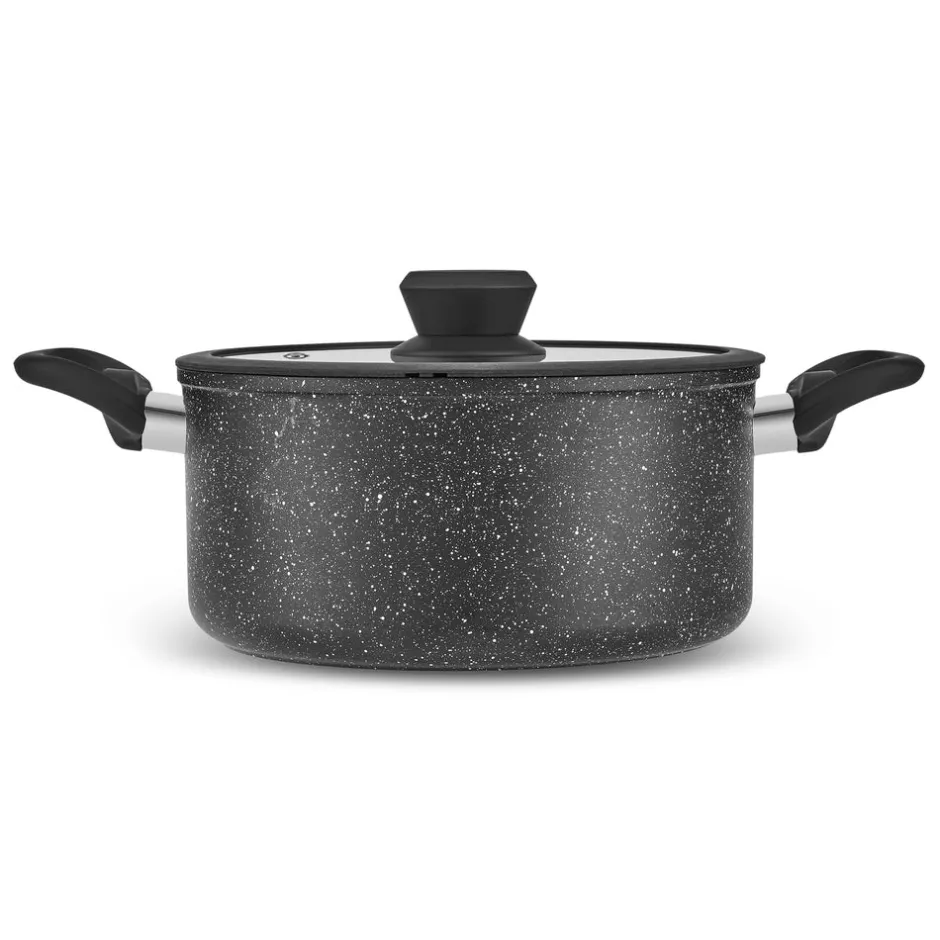 Karaca Granittopf Sets-Nebula, Granit 7-teiliges Kochgeschirr-Set, Induktion, Schwarz Black