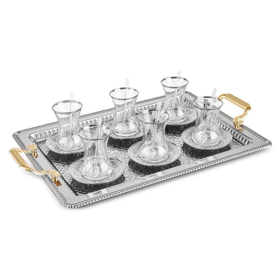 Karaca Teegläser Sets-Nehir 19-teiliges Teeservice Multıfarben