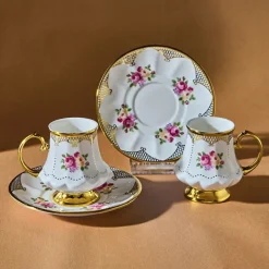 Karaca Mokka & Espressotassen Set-Nermin 2-teiliges Kaffeetassenset für 2 Personen, 85 ml Multıfarben