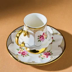 Karaca Mokka & Espressotassen Set-Nermin 2-teiliges Kaffeetassenset für 2 Personen, 85 ml Multıfarben