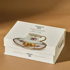 Karaca Mokka & Espressotassen Set-Nermin 2-teiliges Kaffeetassenset für 2 Personen, 85 ml Multıfarben