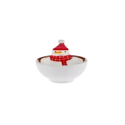 Karaca Schüssel/Bowl-Neujahr Schneemann Kleine Servierplatte 11 cm Multıfarben