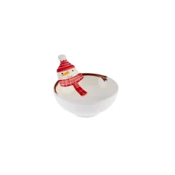 Karaca Schüssel/Bowl-Neujahr Schneemann Kleine Servierplatte 11 cm Multıfarben